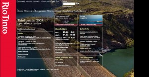 Rio Tinto - Screen dump startpage